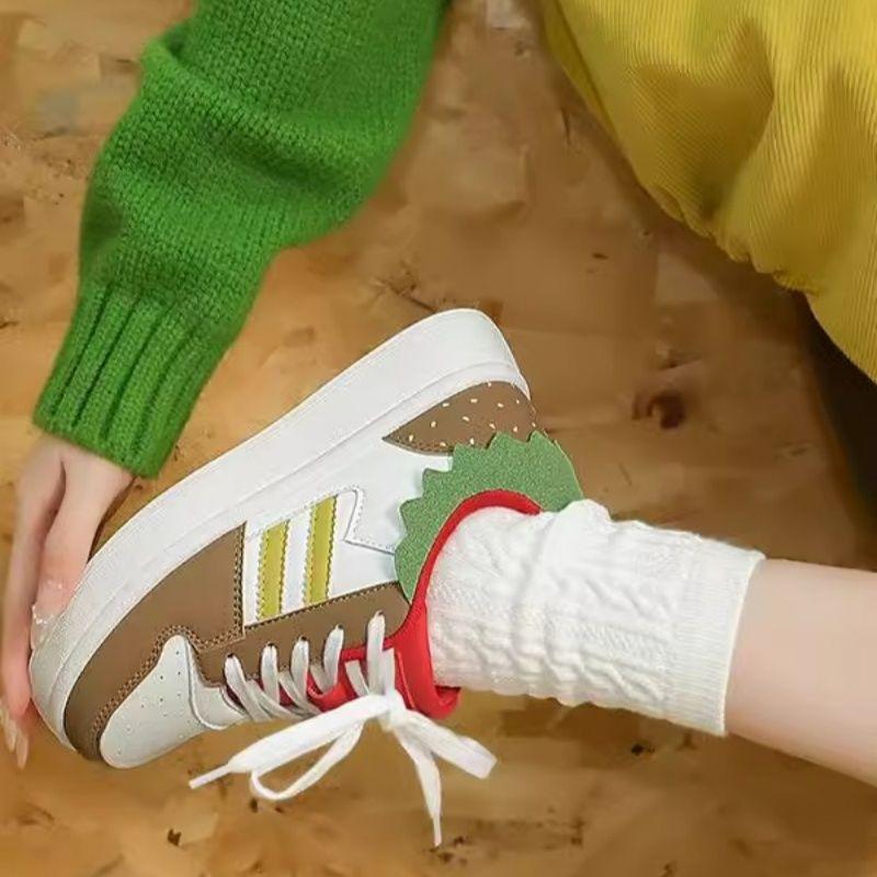 Student burger shoes board shoes women's autumn and winter new niche platform shoes high street women's shoes casual bread shoes