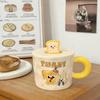 Sheng Ye Cute Cartoon Toast Bread Ceramic Mug with Lid