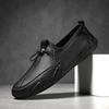 2025 men's beanie shoes casual leather shoes men's soft-soled octopus outdoor lace-up driving shoes men