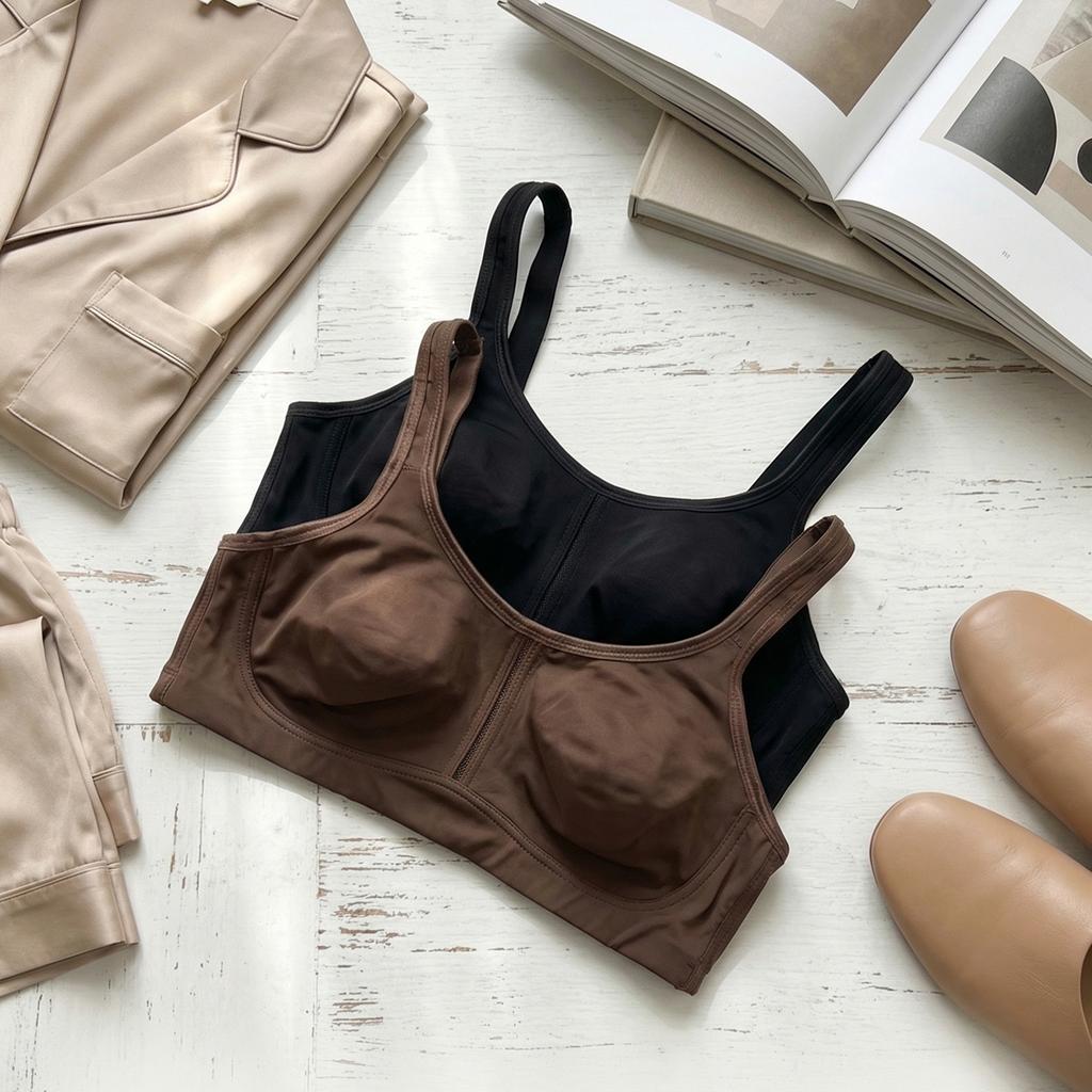 Plus Size Women Wireless Bra Wide Shoulder Straps Back Closure Breathable Comfort Support Brassiere Daily Leisure Underwear 85D-110D