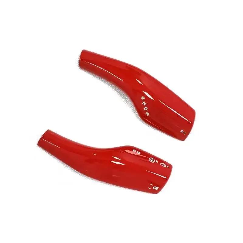 For Tesla Model 3 Y Gear Shift Cover Steering Lever Handle Protection Shifter Shell Carbon Fiber Shift Knob Cover Accessories