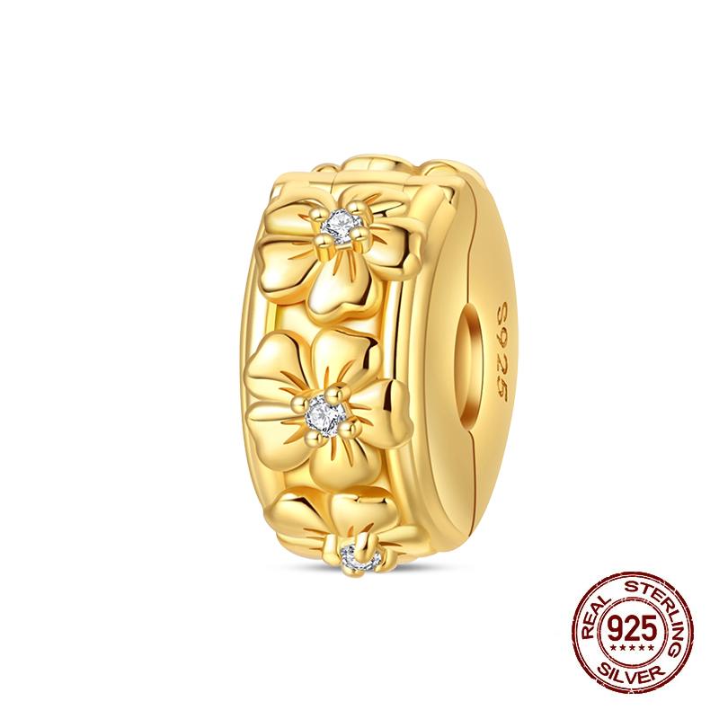 Original Charms Fixed Clamp Beads Copper Golden Bow Leopard Cat Dog Beads Fit Pendant Bracelet Women Jewelry Gifts