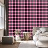 Pink Plaid Wallpaper, Purple, Powder Pink and Black, 50x1000