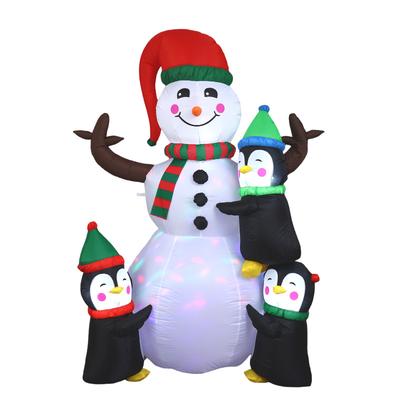 New Inflatable Christmas Snowman LED Light Decor for Holiday Party Yard Decoration Penguin