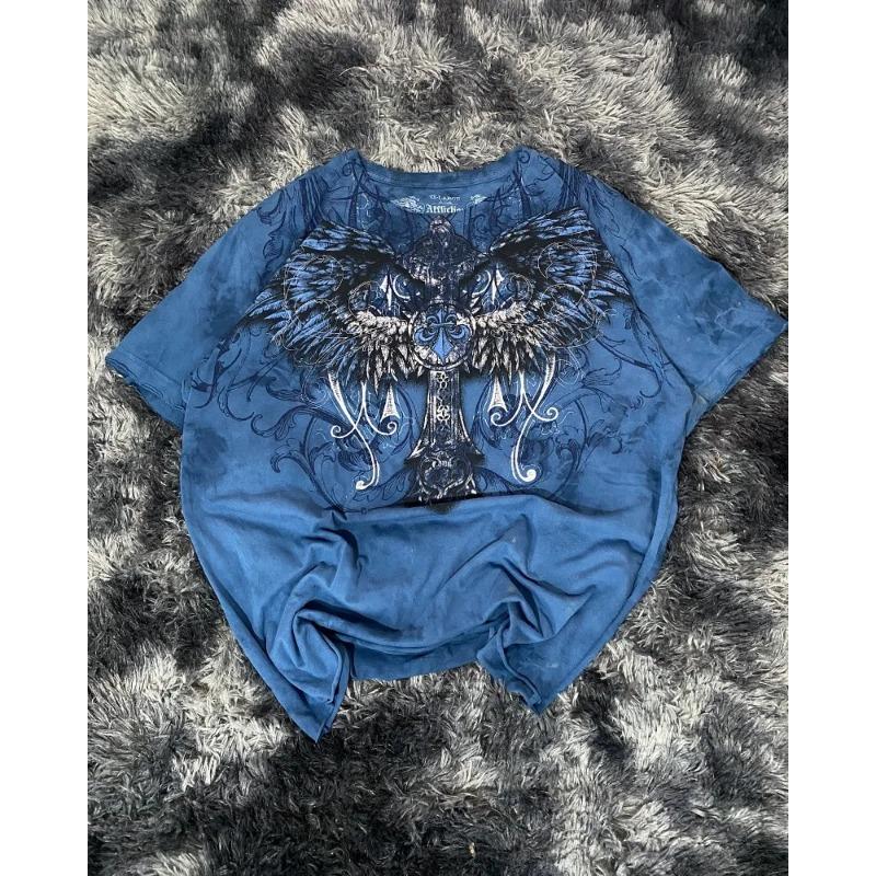 Camiseta Estampada da Moda Masculina Retro Casual Confortável Manga Curta