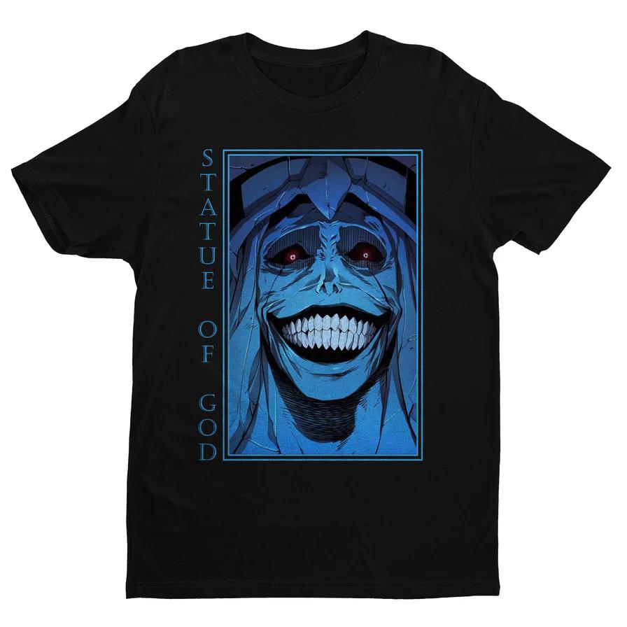 Anime Statue Of God Solo Leveling Black T Shirt Size S - 5XL  Unisex T-Shirt XXXL