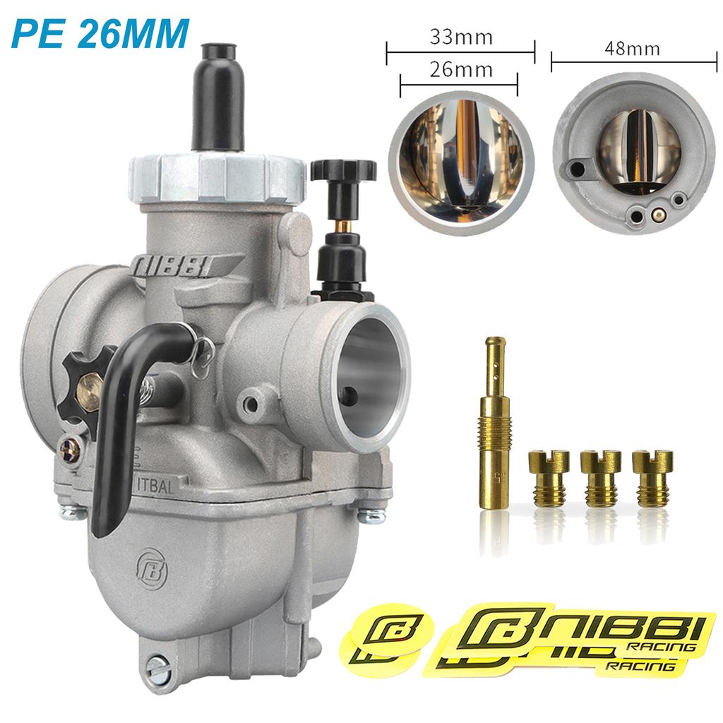 NIBBI PE 24/26/28/30mm Carburetor Motorcycle 2T 4T Engine Carburetors with Main Jets for Yamaha Suzuki Honda Pitbike Modify Part