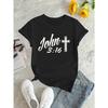 European sizes Women's Christian Graphic T-Shirt | Comfort Fit, Medium Stretch, Short Sleeve Summer Top