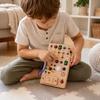 Montessori Wooden Busy Board with Light Switches and Sensory Toys Circuit Busy Board for Toddlers and Babies Over 1 Year Educational Activity Toy