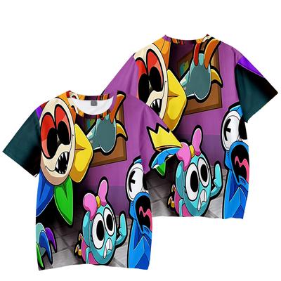 Dandy's World Anime Tshirt Summer Short Sleeve Tee Shirt Cartoon T Shirt Casual Fitness Tops