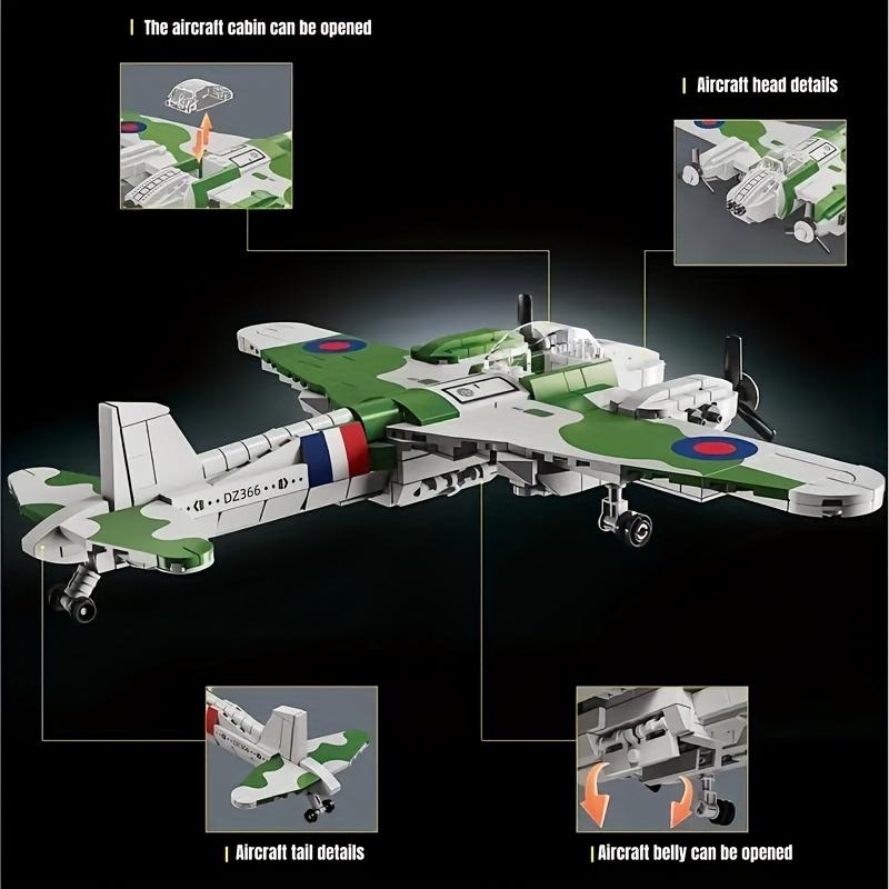 WWII Military Glider Bomber Block Model, Suitable for Military Enthusiasts Collection, Birthday Gift, Christmas Gift