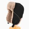 Winter Warm Fleece Lined Beanie Hat Men Women Outdoor Cycling Ear Protection Cap Solid Color Pilot Style