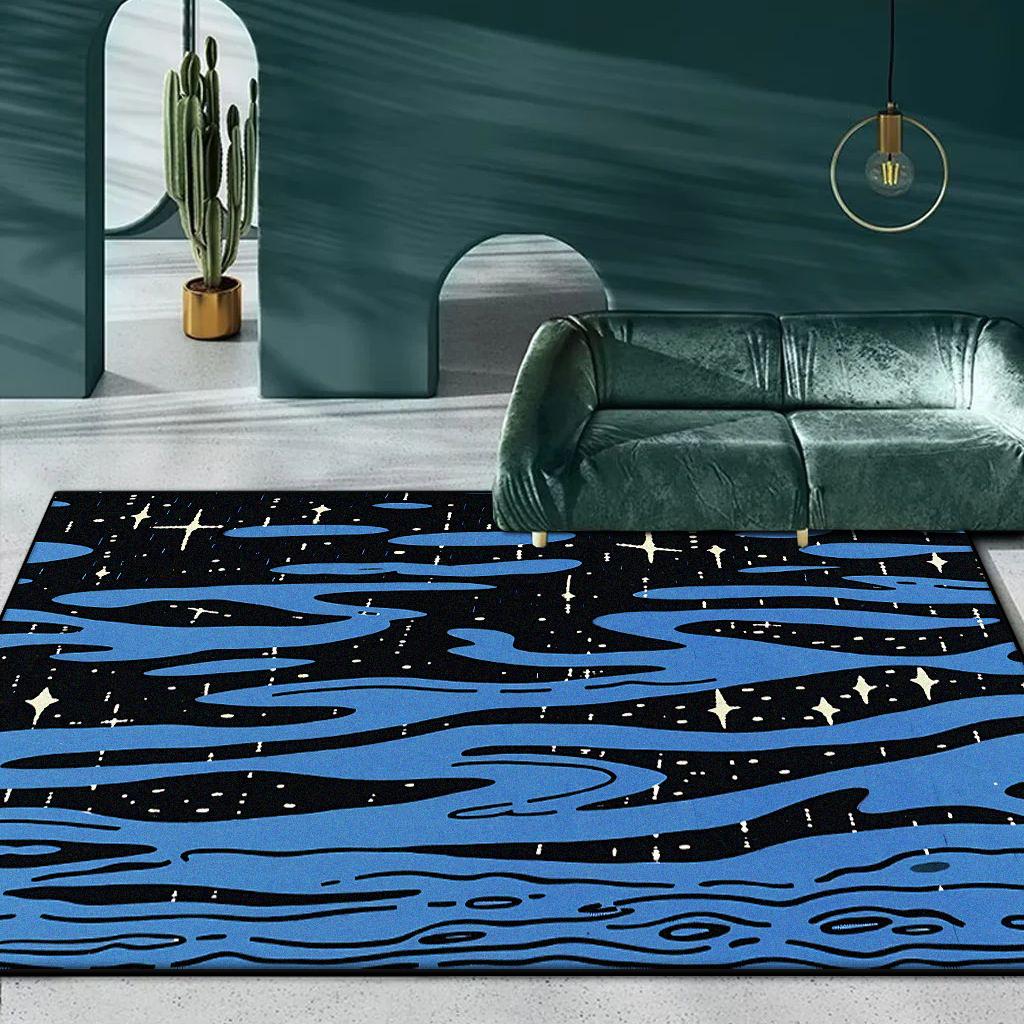 Abstract Green Ripple Carpet Living Room Decoration Sofa Area Rugs Non-slip Bedroom Lounge Floor Mat Kid Room Bedside Door Mats