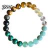 Wear-resistant Bracelet Women Elastic Rope Faux Tiger Eye Stone Non-fading