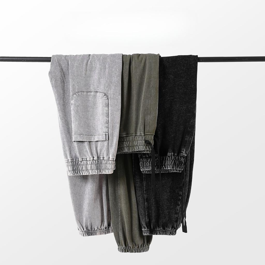 Men's Acid Wash Sweatpants Vintage Baggy Athletic Workout Joggers Heavyweight Sweat Pants with Pockets Drawstring Cotton Casual Pants for Men