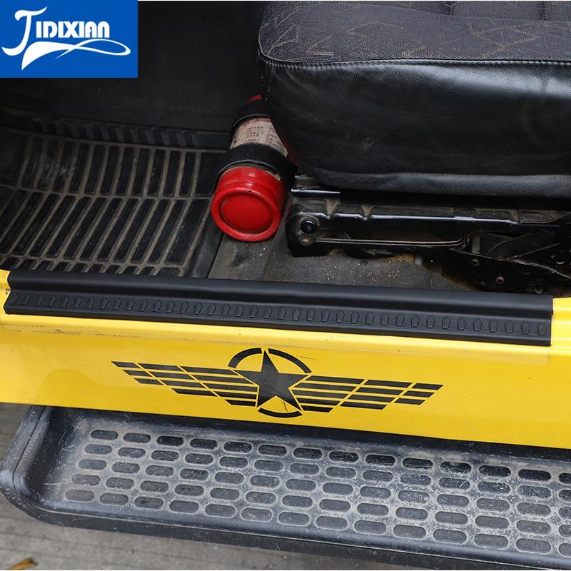 JIDIXIAN Styling Mouldings Rubber Car Door Sill Scuff Plate Entry Guard Trim for Jeep Wrangler TJ 1997-2006