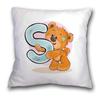 Polyester/Linen Lovely Bear Alphabet Print Cushions Case Cartoon Bears Letters Decor Pillows Case Sofa Livingroom Throw Pillows