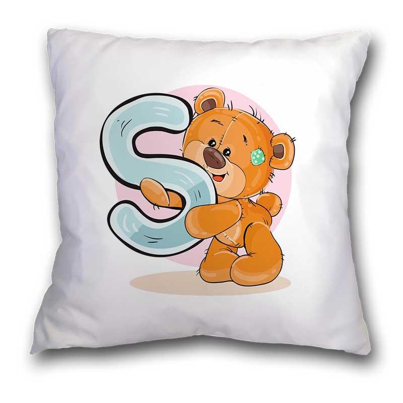 Polyester/Linen Lovely Bear Alphabet Print Cushions Case Cartoon Bears Letters Decor Pillows Case Sofa Livingroom Throw Pillows