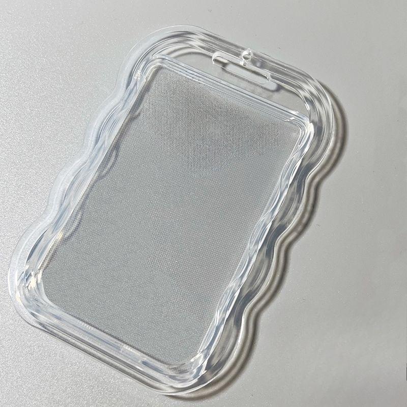 1 Set Transparent Card Holder with Spring Rope Keychain Student ID Bus Card Meal Campus Card Protective Cover