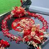 Complete Wedding Car Decoration Set: Front Flower Main Car and Lead Car Arrangement