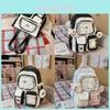 Spring New Student Backpack With Color Block Design And Nylon Material For School Use