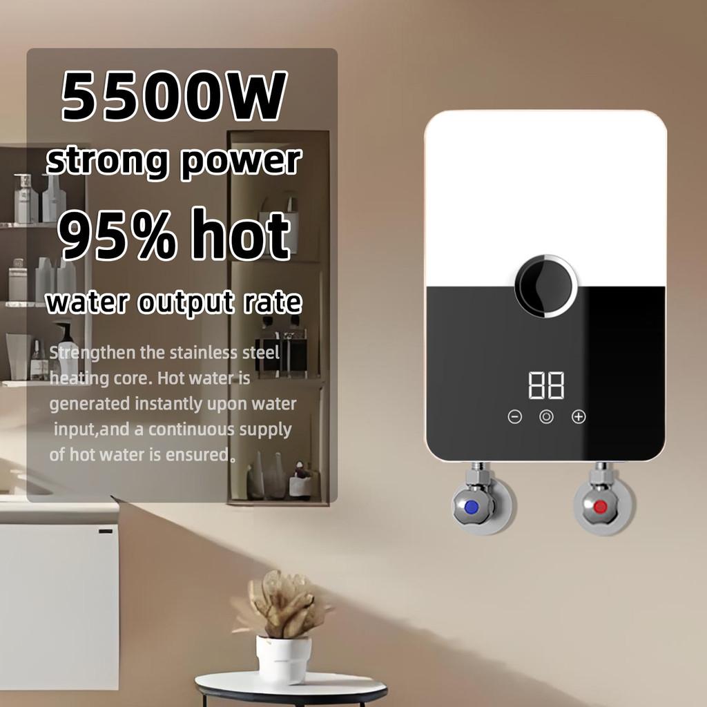 Digital Display Instant Electric Water Heater Small Household Bathroom Hot Water Shower Set Small Kitchen Water Heater