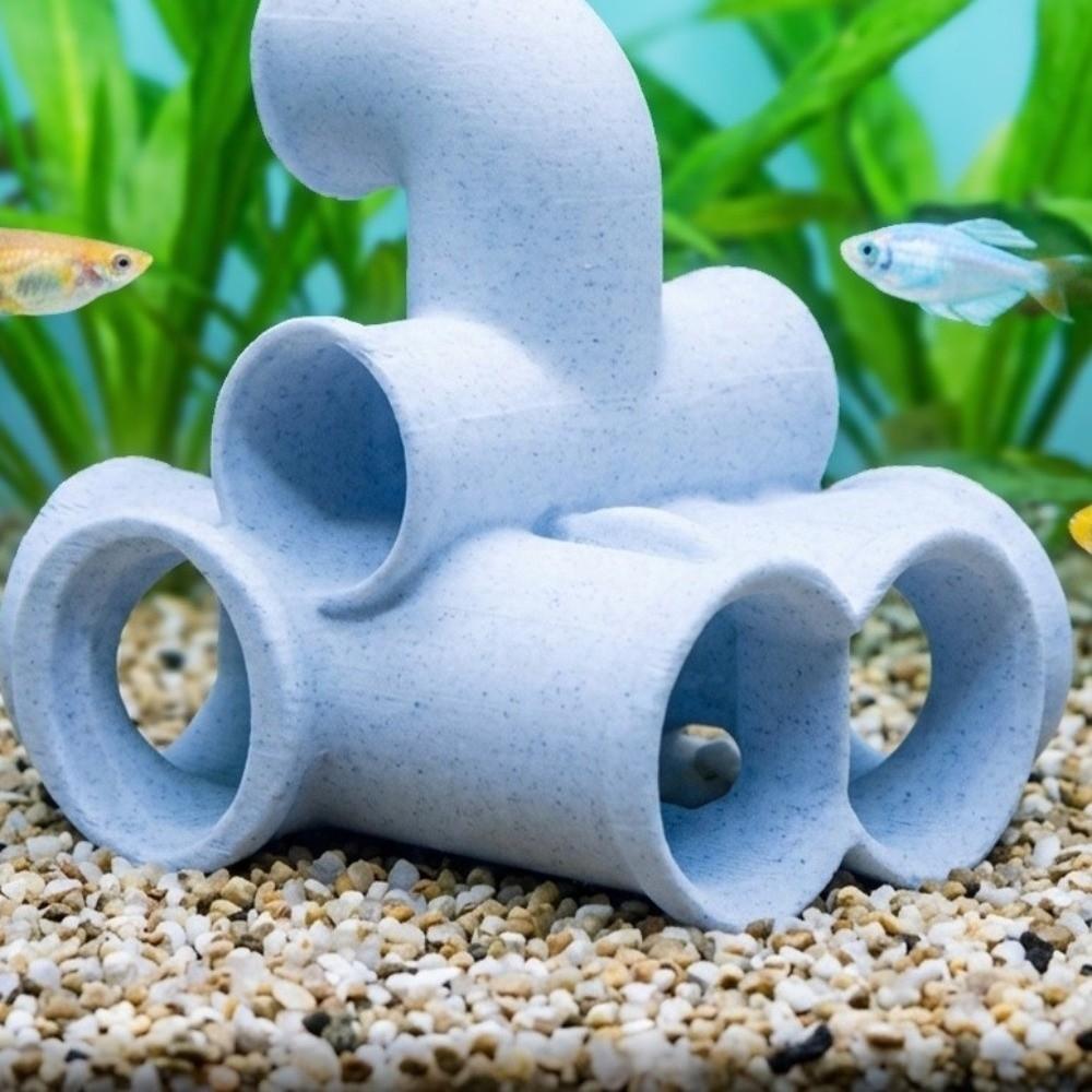 Abri en forme de tube imprimé en 3D pour poissons et crevettes, Labyrinthe paysager pour aquarium, Tunnel, Reproduction de poissons