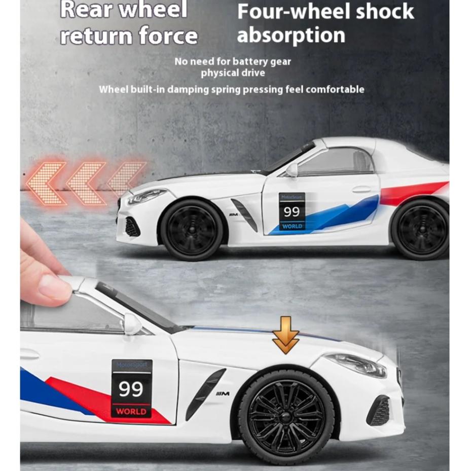 Měřítko 1/22 BMW Z4 M40I Kabriolet Kupé Supercar Diecast Model Kovové Auto Dekorace na Display Ornament Hračky Sváteční Dárek pro Chlapce