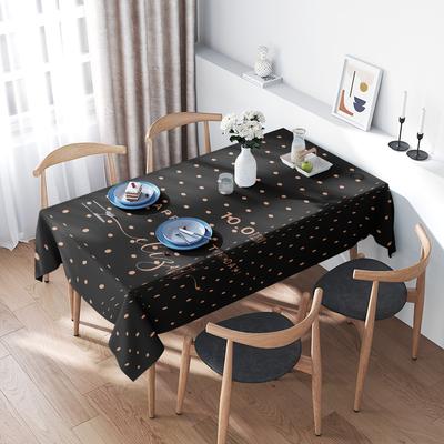 Modern Polka Dot Tablecloth: Perfect for Celebrations - This Stylish Table Cloth Features a Chic Polka Dot Pattern In Bold Black