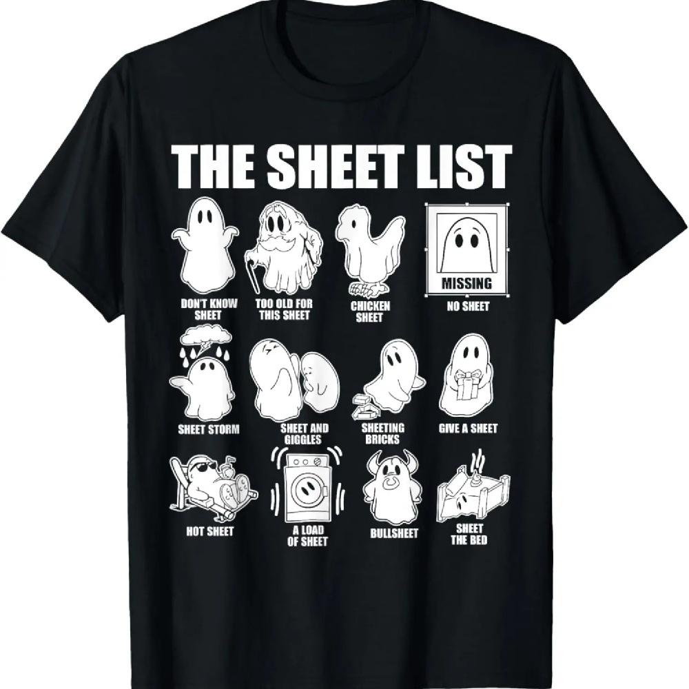 Halloween Funny Shirt Boo Sheet Halloween the Sheet List T-Shirt