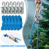 2/6/8/10/12/16/20Pcs Rope Tensioner with Roller Cord Heavy Duty Metal Outdoor Backpacking Hiking Boating Camping Guyline Rope Adjuster Tightener
