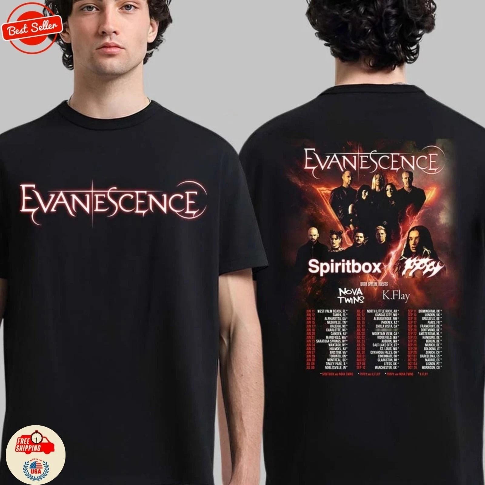 Evanescence World Tour 2026 North American UK And Europe Schedule Shirt PP2633 S
