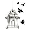 Les Trésors De Lily [R5014] - Black 'Bird Cage' Window Stickers - 40x30 Cm (2 Rooms)