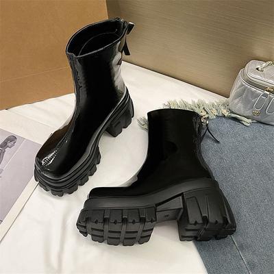 Vielseitige Herbst- und Winter-Damen-Martin-Stiefel 2025 neue dünne Stiefel mit dicker Sohle und hohen Absätzen britische Ritter-Kurzstiefel