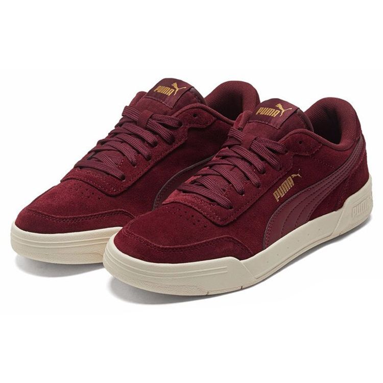 Puma Caracal Leather Casual Durable Low-Top Sneakers Unisex Sneakers Burgundy 370304-20