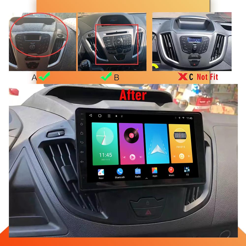 Car Radio Android Auto Carplay For Ford Transit Tourneo Custom 2012-2021 Multimedia Player Head Unit Stereo GPS Navigation BT WIFI 1+16GB