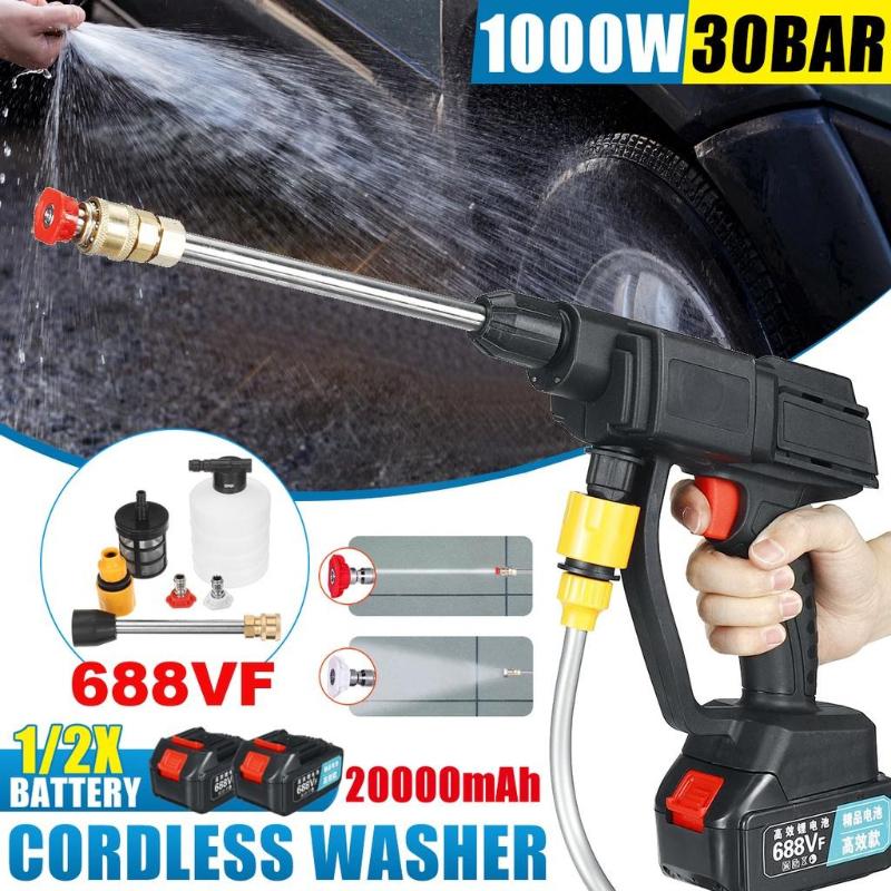 Black  Water Guns Spray Cleaner Car Washing Machine Electric Cordless High Pressure Car Washer Guns Foam Generator 1*Battery