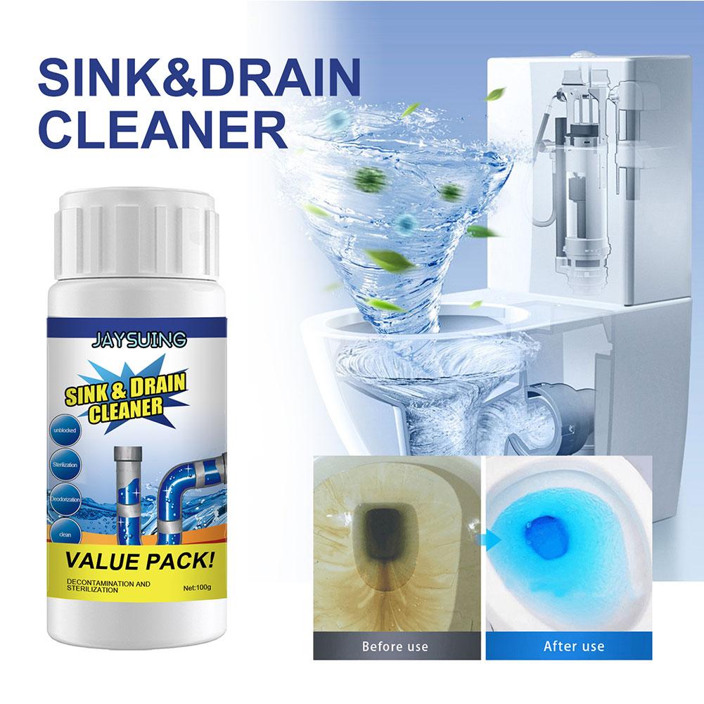 100g Powerful Sink Drain Cleaner High Efficiency Clog Remover Kitchen Sewer Power Pipe Channel Powder Cleaning Tools