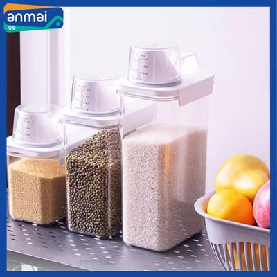 Contenitore per Cereali Anmai con Misurino Set Contenitori per Alimenti Sigillati Ermeticamente Lattine Trasparenti Coperchi Organizzazione Cucina