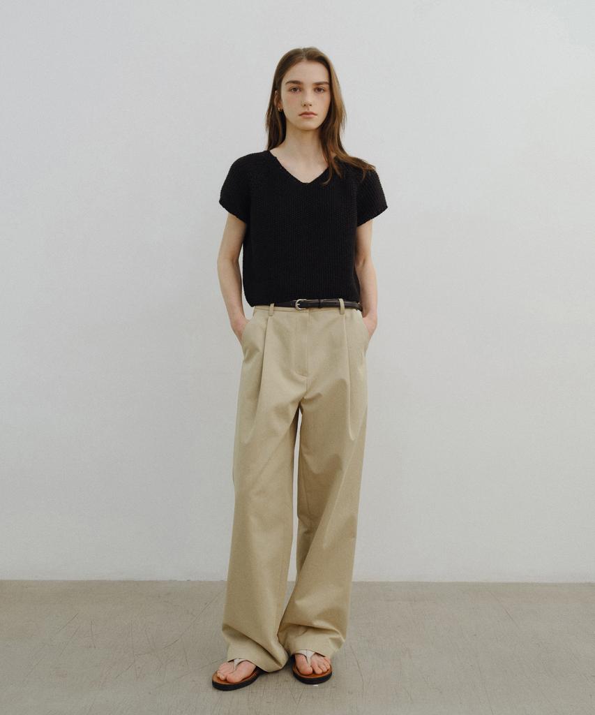 Yulago One-Tuck Wide Chino Pants
