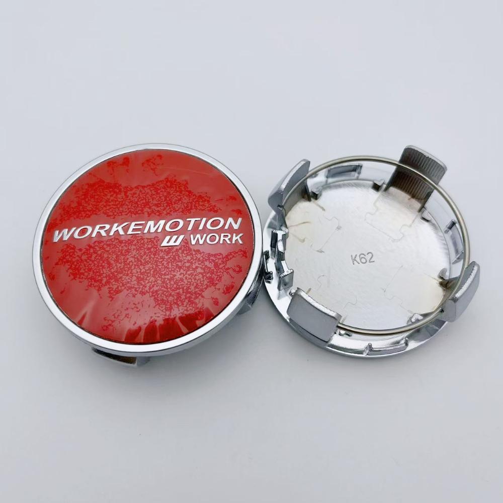 4pcs 62MM Car Wheel Center Caps With W Work Emotion Logo Emblem Badge Rims Dust Cover Wheel Hubcap for Toyota Car Accessories