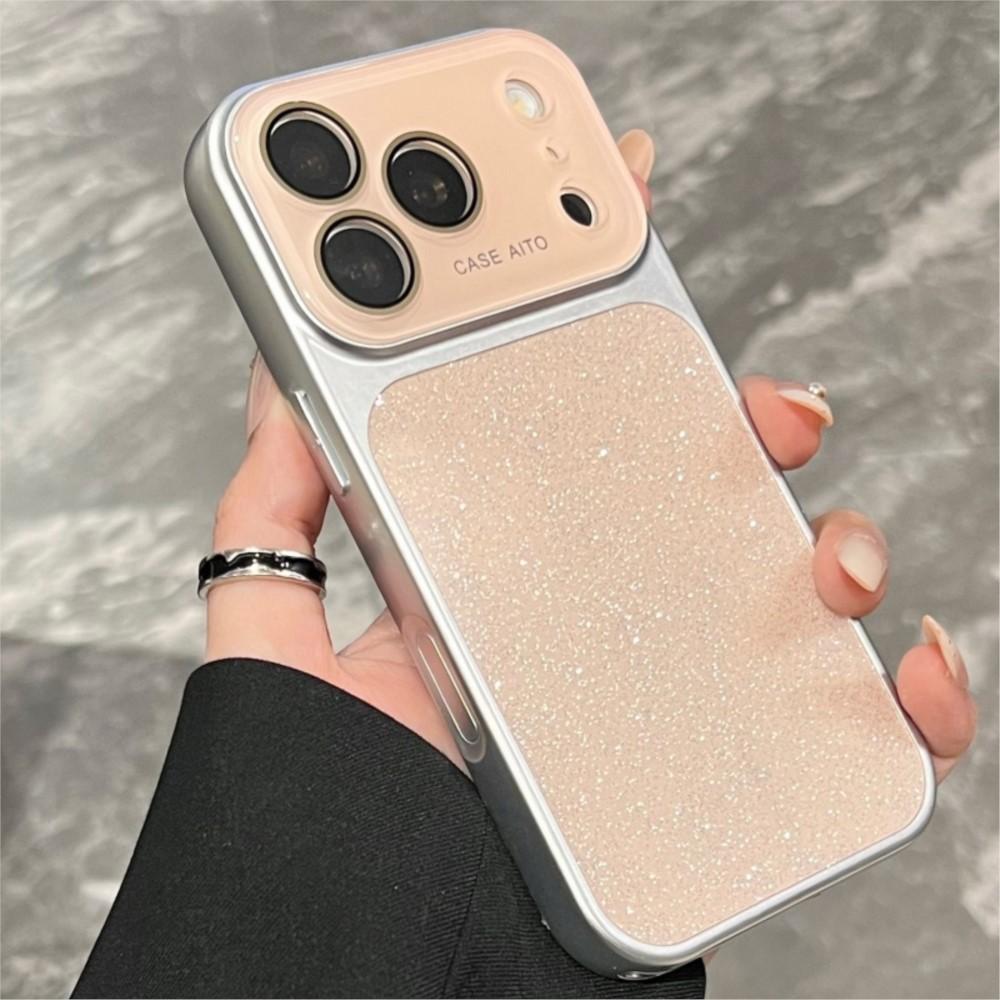 Aurora Glitter Gradient Case For iPhone 17 16 15 14 13 Pro Max Plating Armor Shockproof Shiny Crystal Large Window Cover