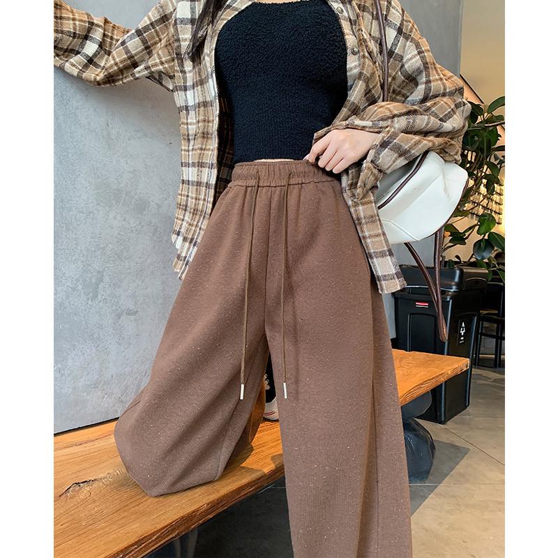 Rainbow Dot Sweatpants Women's Spring and Autumn New High-waisted Loose Casual Lazy Pink Sweatpants