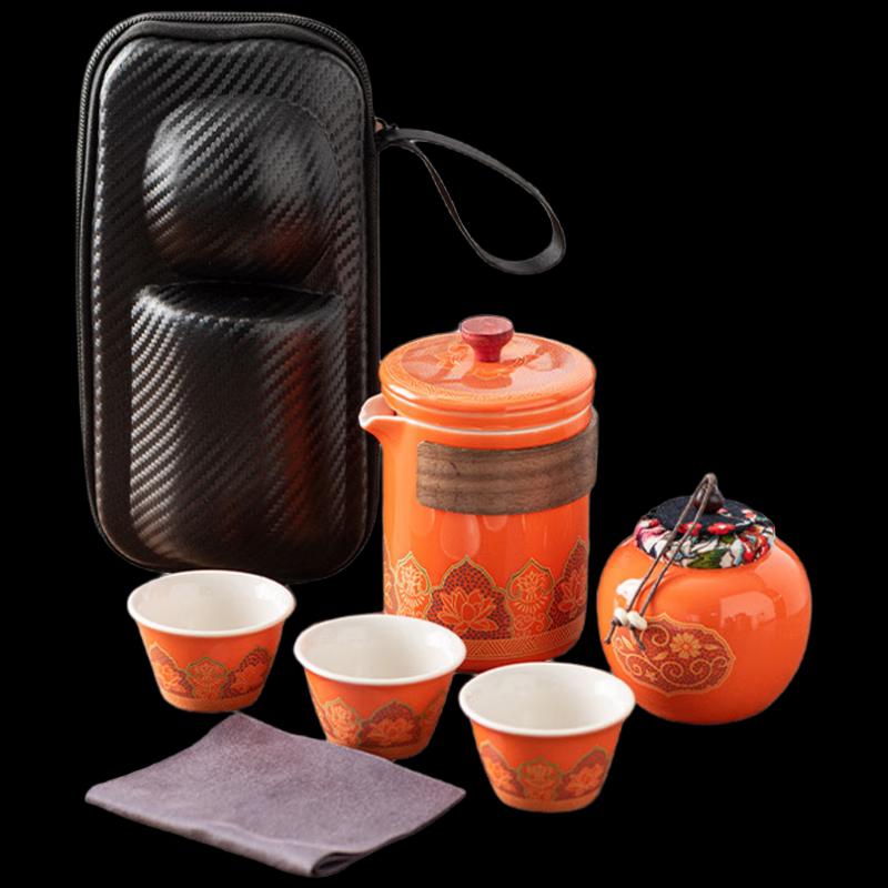 

Ancient Charm Portable Ceramic Tea Set