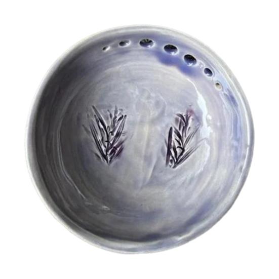 

Керамическая чаша для чистки трав ручной работы с принтом розмарина, приспособление для удаления стеблей трав