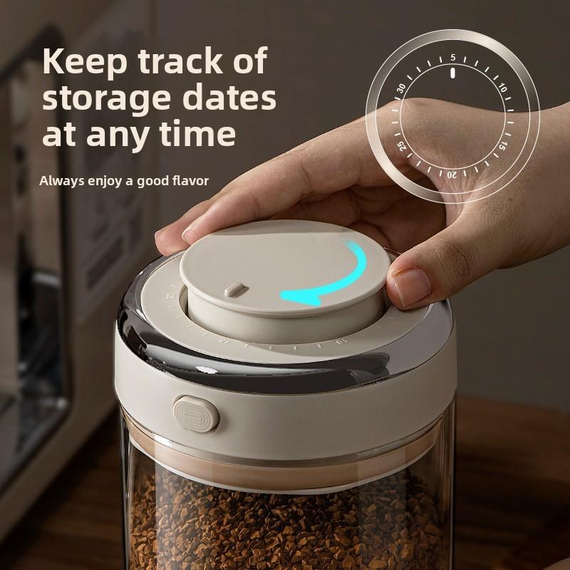 Modern Minimalist Vacuum Coffee Bean Storage Container With Sealed Lid For Freshness