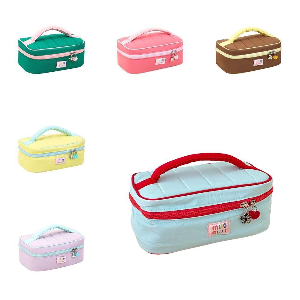 Handbag Contrast Color Cosmetic Bag Macaron Color Toiletries Bag Sweet Fresh Makeup Bags  Student