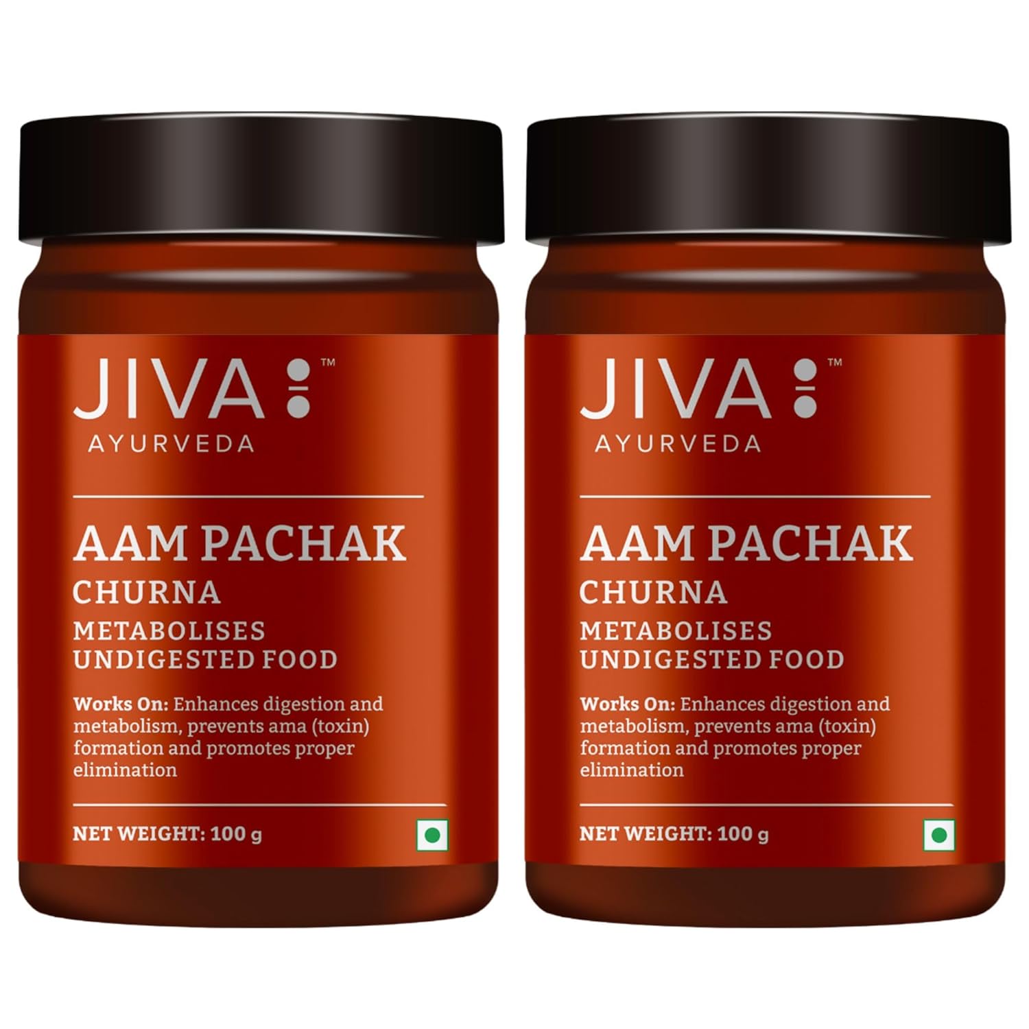 

Jiva Aam Pachak Churna | Pure Herbs Used 100% Pure & Natural | Ayurveda Formulation 100gm (Pack of 2)