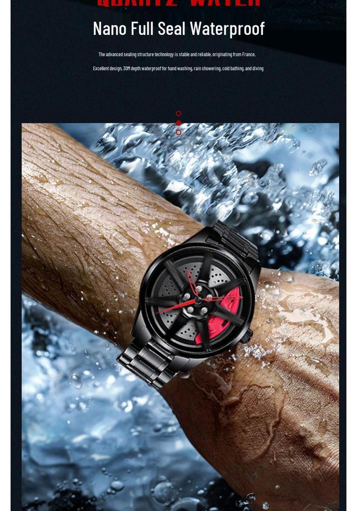 SVJ GT500 Men's 3D Skeleton Dial Wheel Watch