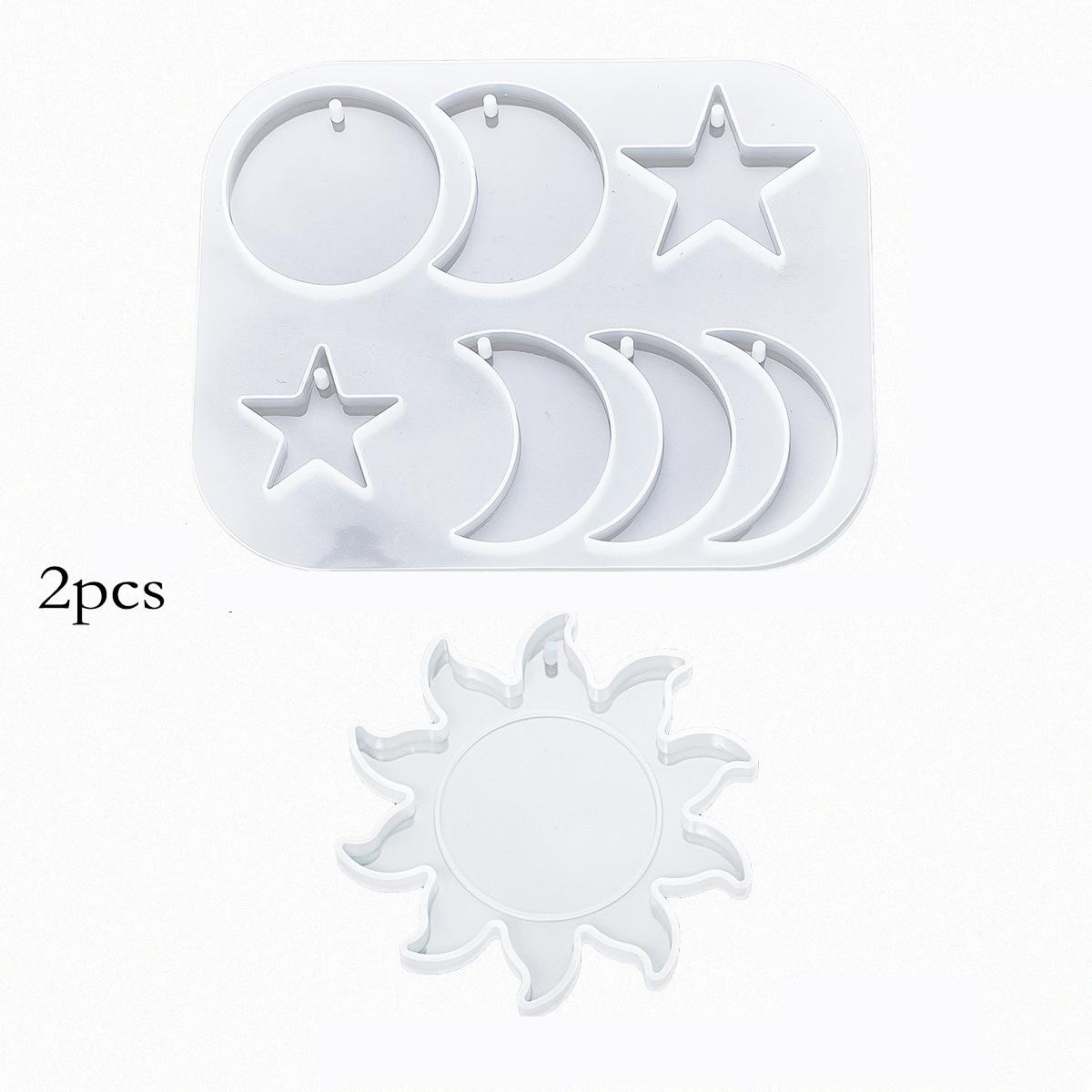 

2шт Луна Звезда Солнце силиконовая форма кристалл эпоксидная смола кулон ювелирные изделия литейная форма
